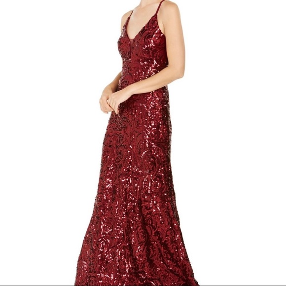 NW Nightway Dresses & Skirts - ✨$159 NW Nightway Gown all over sequined Merlot 10